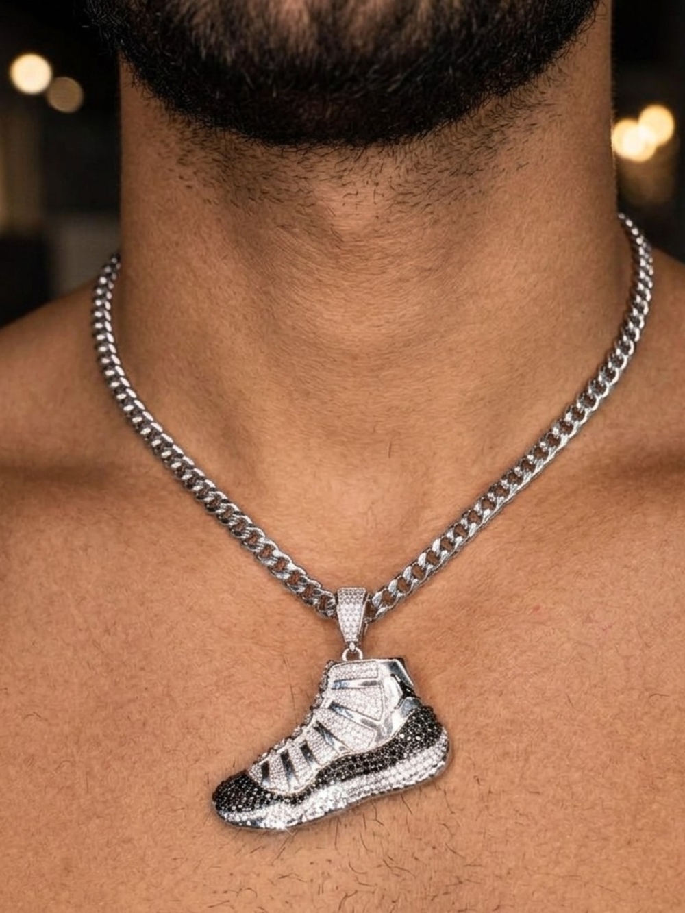Cool  Chain Necklace with Jord -11 Sneaker Styled  Pendant